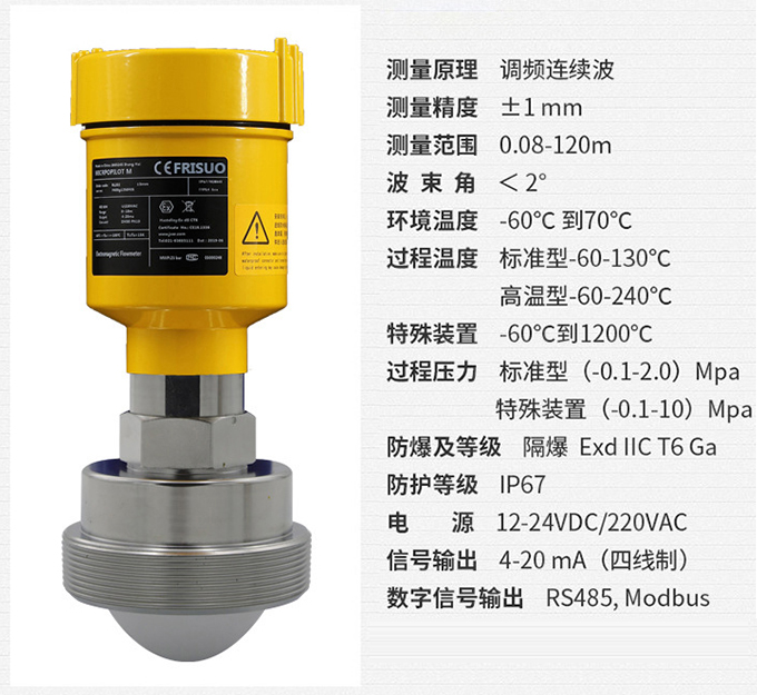 防腐雷達物位計RD715技術參數(shù)表圖