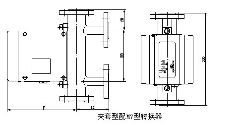 衛(wèi)生型金屬浮子流量計(jì)外形尺寸圖